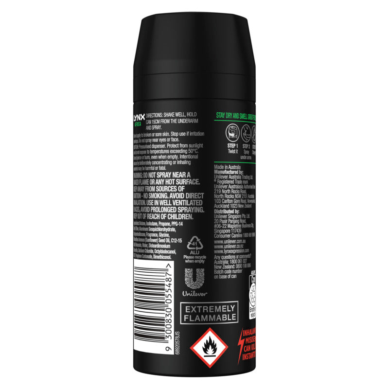 Lynx Africa With Squeezed Mandarin & Sandalwood Scent Antiperspirant Deodorant 165ml