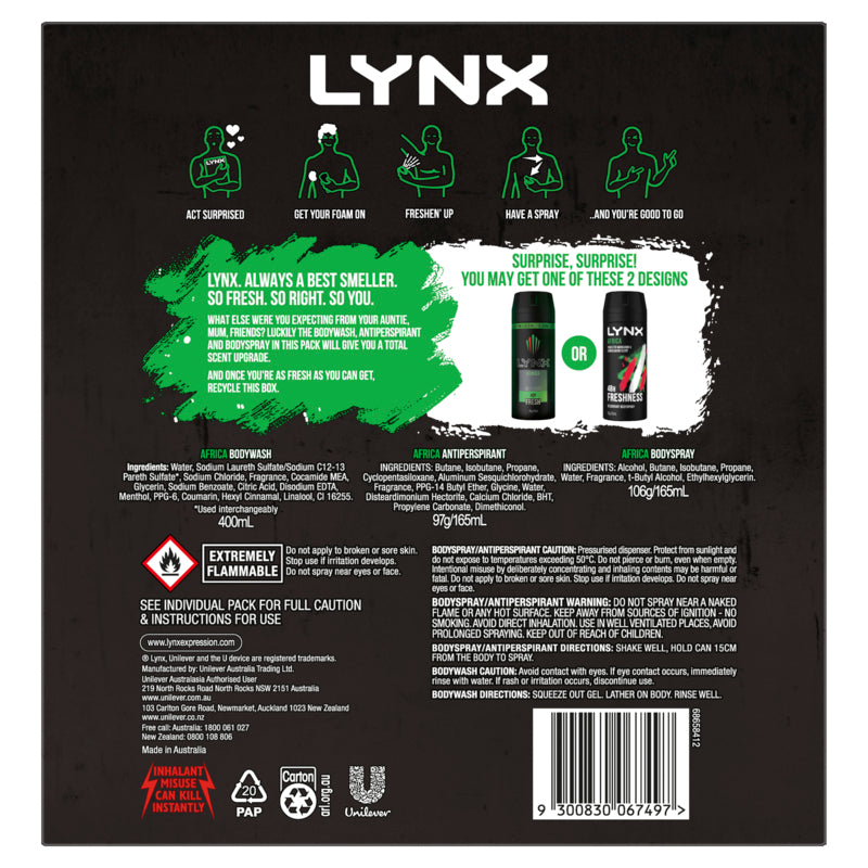 Lynx Africa Trio Gift Set