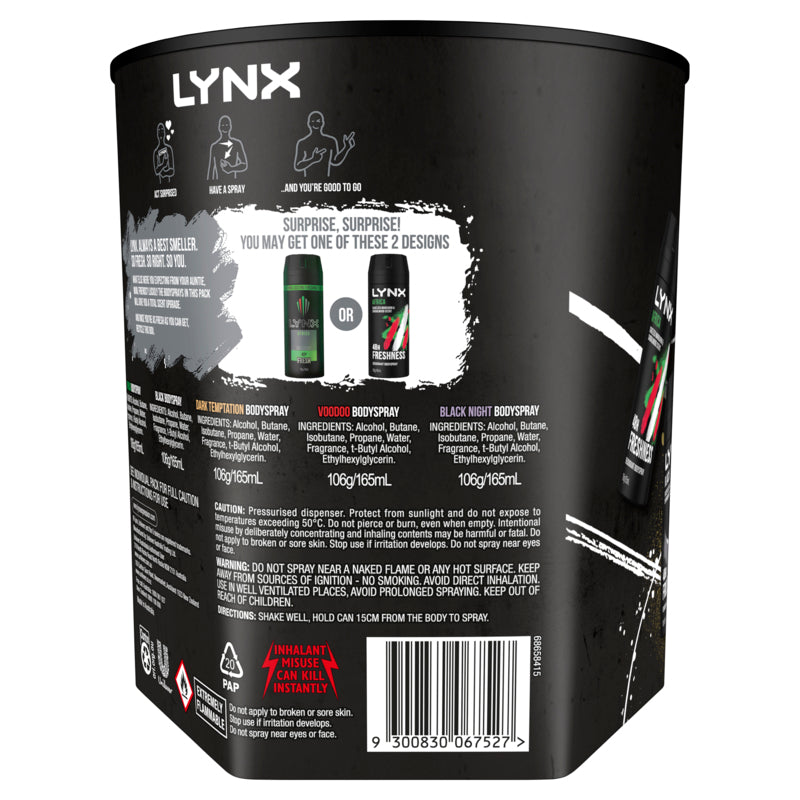 Lynx Body Spray 5 Pack Gift Set