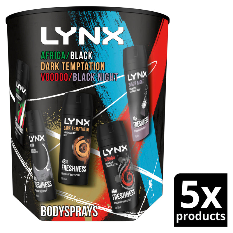 Lynx Body Spray 5 Pack Gift Set