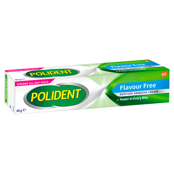 Polident Denture Adhesive Cream Flavour Free 60g