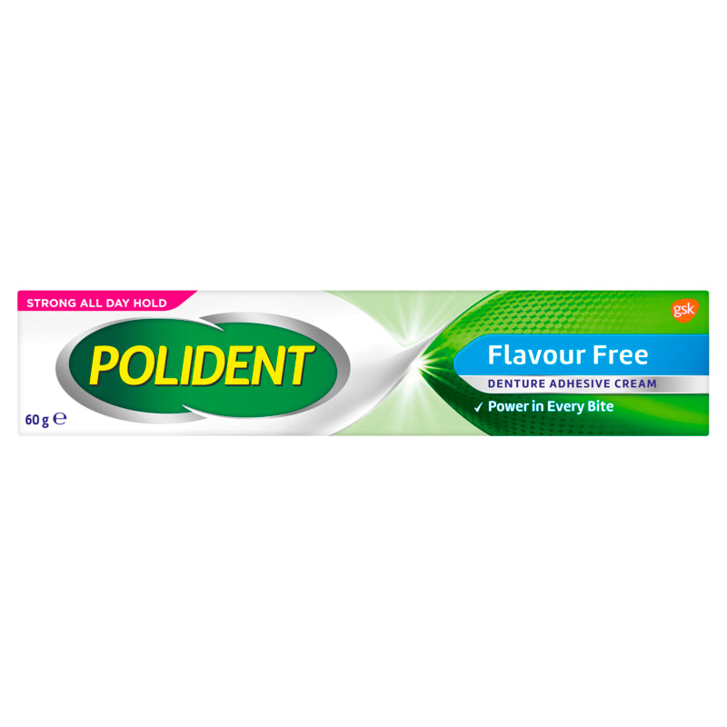 Polident Denture Adhesive Cream Flavour Free 60g