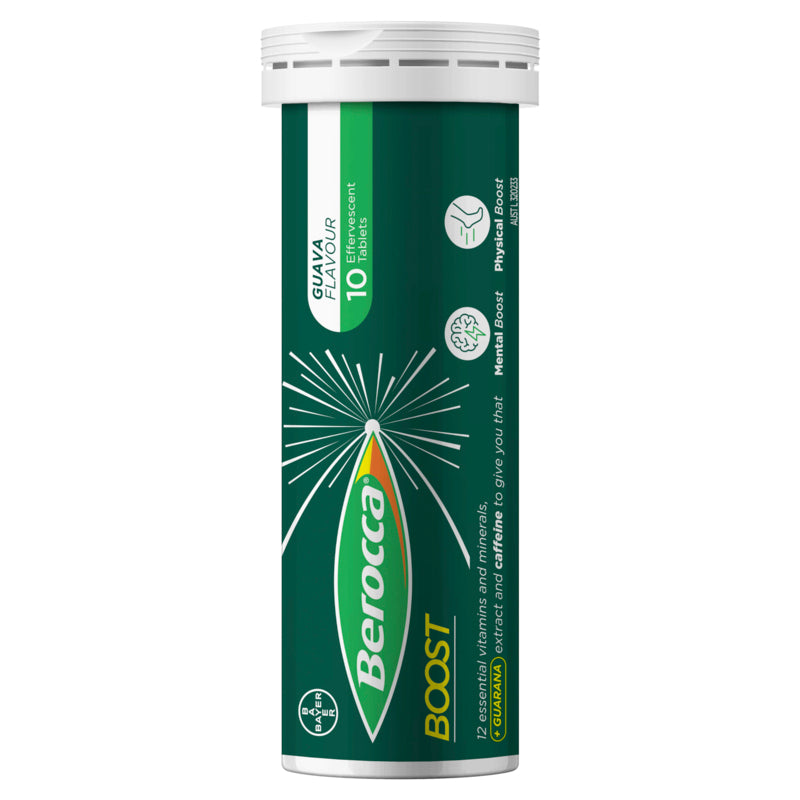 Berocca Boost Vitamin B & C Guava Flavour With Guarana Energy Effervescent 20 Tablets