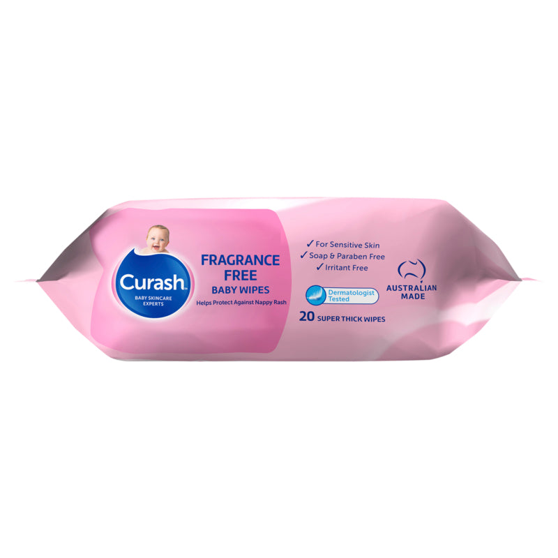 Curash Baby Wipes Fragrance Free 20 pack