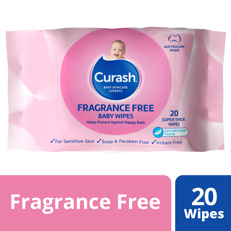 Curash Baby Wipes Fragrance Free 20 pack