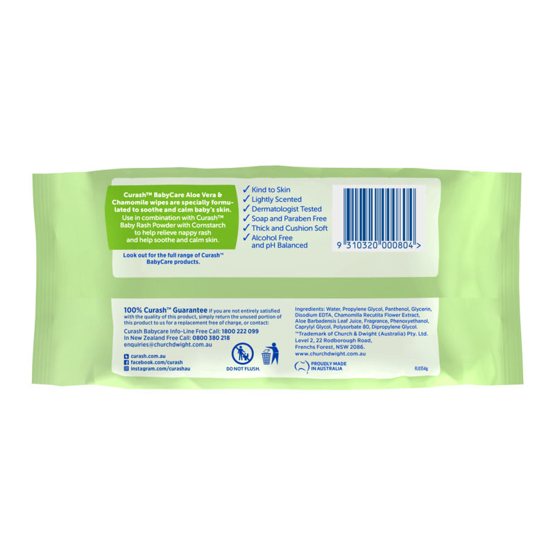 Curash Baby Wipes Soothing 80 pack