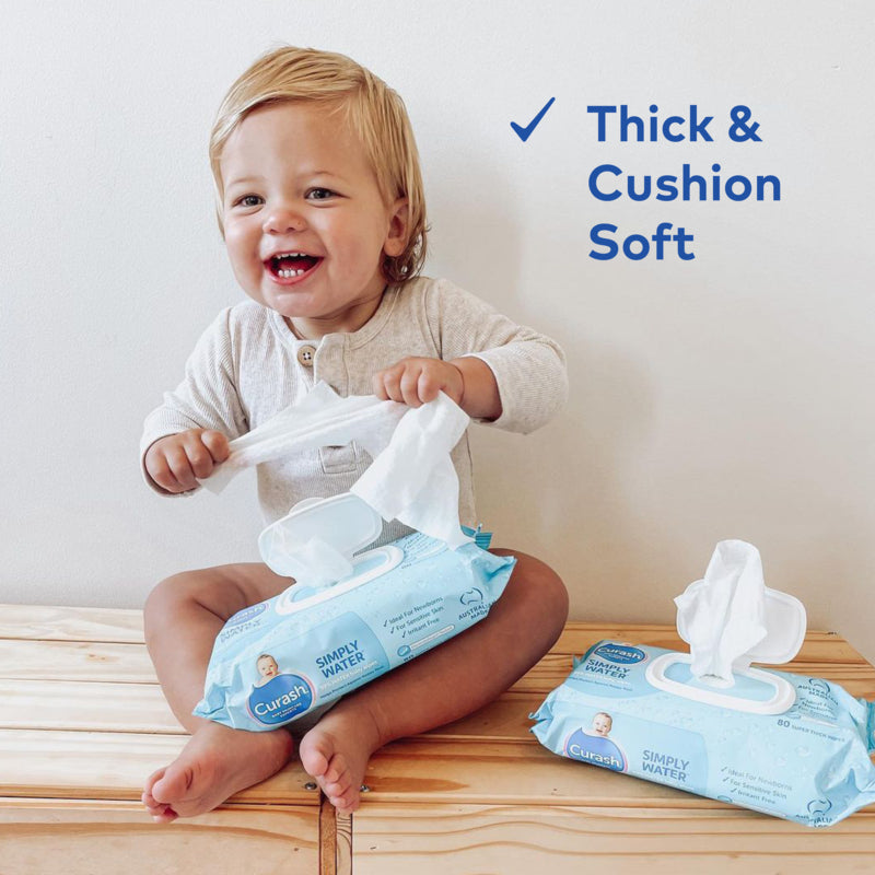 Curash Baby Wipes Water 80 pack