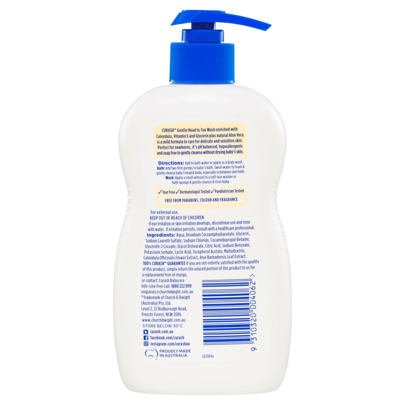 Curash Gentle Head To Toe Wash 400ml