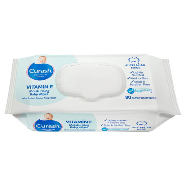 Curash Baby Wipes Moist Vitamin E 80 pack