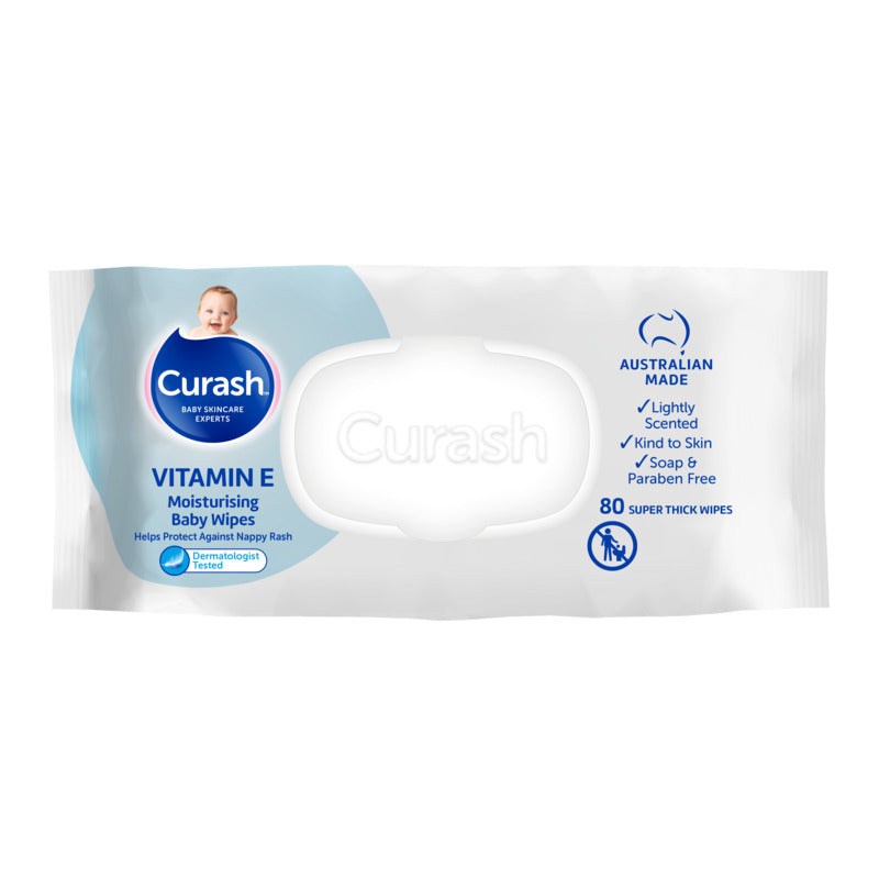 Curash Baby Wipes Moist Vitamin E 80 pack