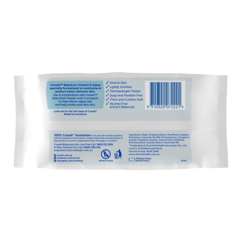 Curash Baby Wipes Moist Vitamin E 80 pack