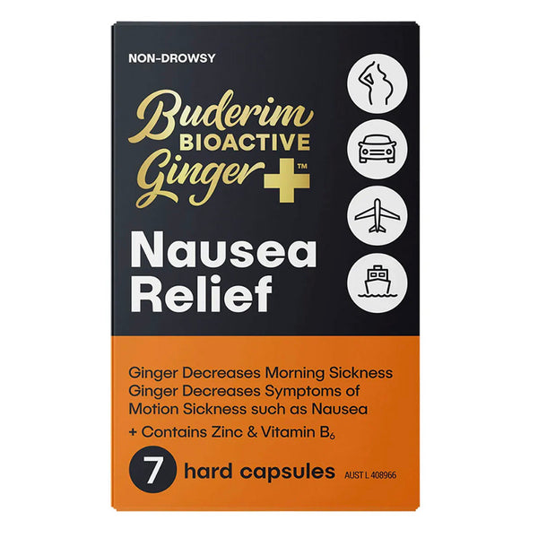 Buderim Bioactive Ginger+ Nausea Relief 7 Capsules