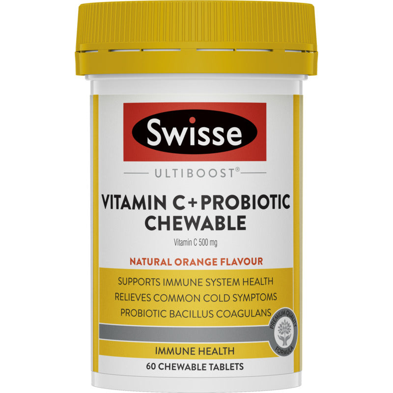 Swisse Ultiboost Vitamin C + Probiotic Chewable 60 Tablets