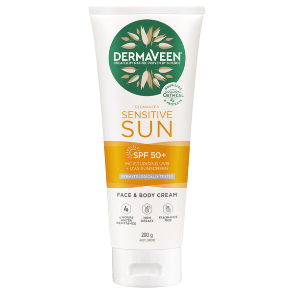 Dermaveen Sensitive Sun Moisturising Face & Body Cream SPF 50+ 200g