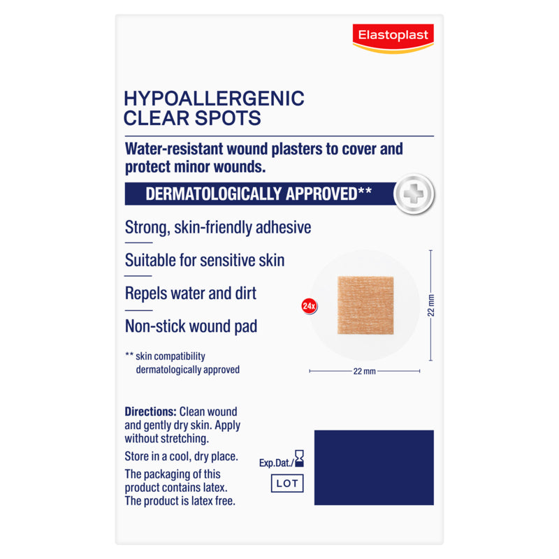 Elastoplast Hypoallergenic Transparent Spots 24 Pack