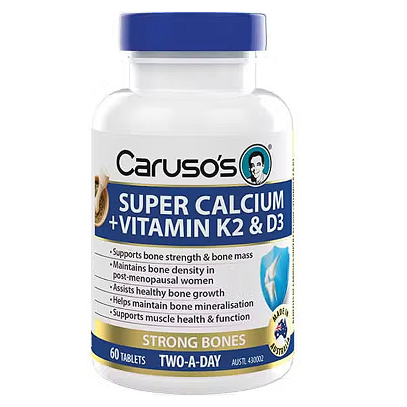 Caruso's Super Calcium + Vitamin K2&D3 60 Tablets