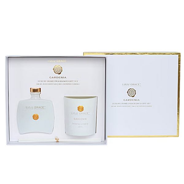 Lulu Grace Gardenia 2 Piece Gift Set - 100ml Diffuser & Candle