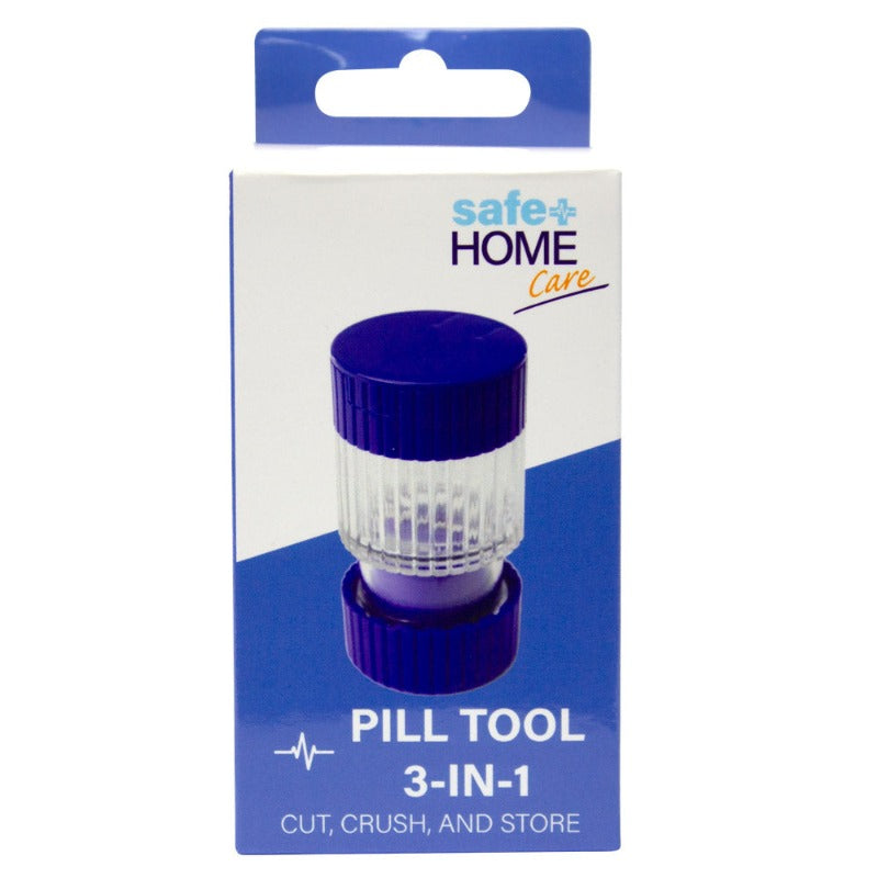 Safe Home Care Round 3 In 1 Pill Cutter, Crusher & Storage