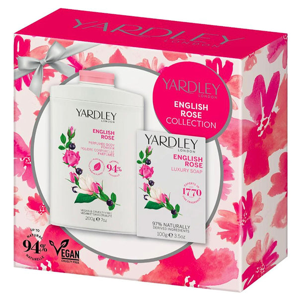 Yardley English Rose 2 Piece Gift Set - Body Powder 200g & Soap 100g