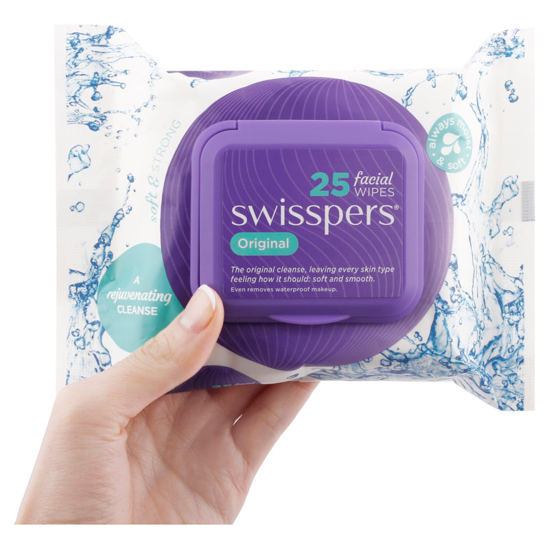 Swisspers Original Cleansing Facial Wipes - 25 Pack