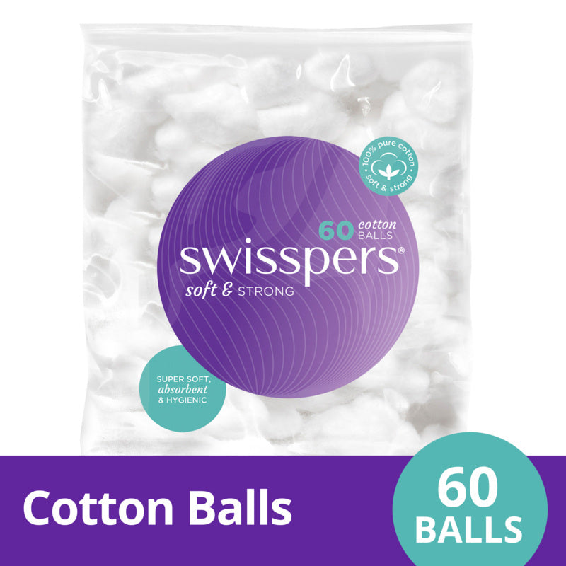 Swisspers Cotton Wool Balls - 60 Pack