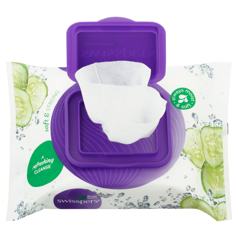 Swisspers Cucumber Cleansing Facial Wipes - 25 Pack