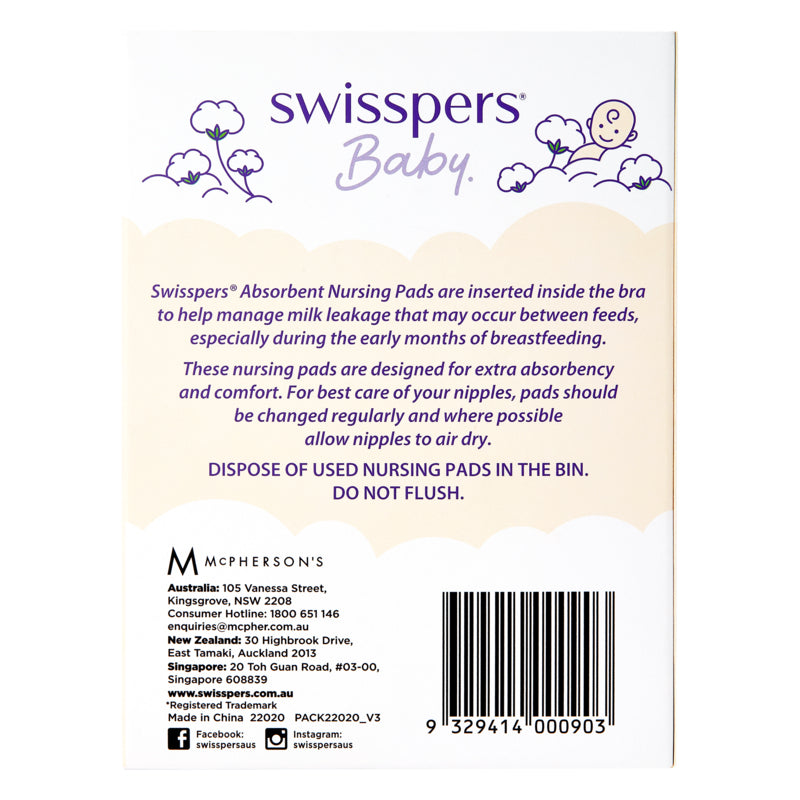 Swisspers Absorbent Nursing Pads - 20 Pack