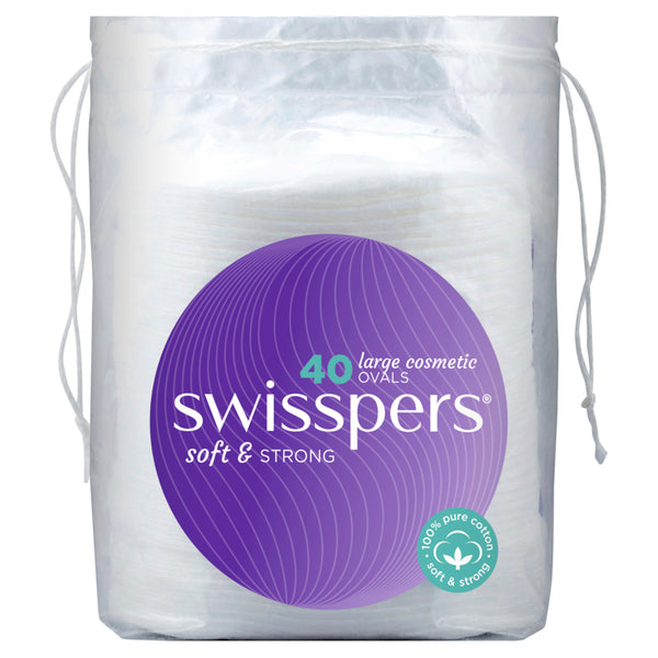 Swisspers Large Cosmetic Oval Pads - 40 Pack