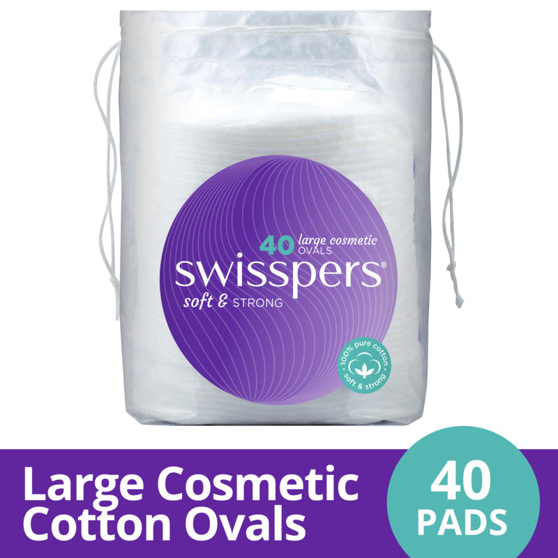 Swisspers Large Cosmetic Oval Pads - 40 Pack