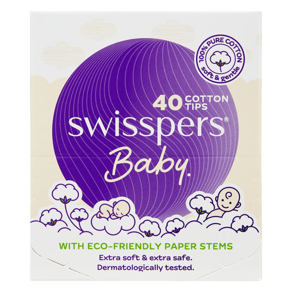 Swisspers Baby Cotton Tips Paper Stems - 40 Pack