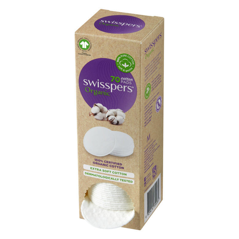 Swisspers Organic Cotton Pads Eco Dispenser - 70 Pack