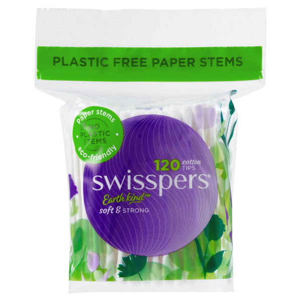 Swisspers Cotton Tips Paper Stems - 120 Pack