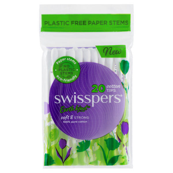 Swisspers Cotton Tips Paper Stems - 20 Pack