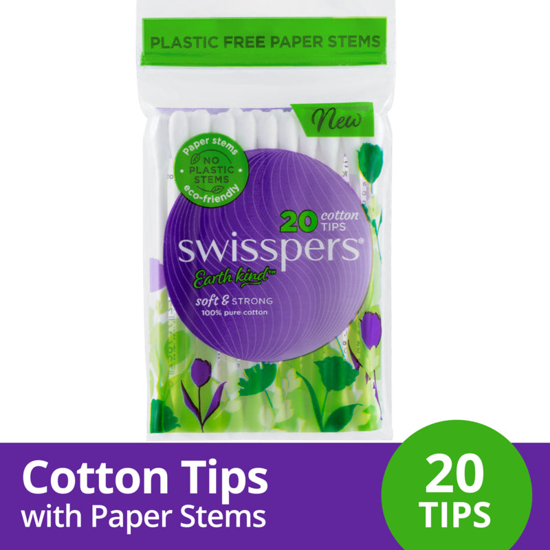 Swisspers Cotton Tips Paper Stems - 20 Pack