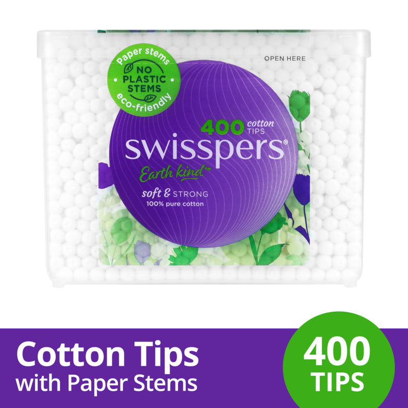 Swisspers Cotton Tips Paper Stems - 400 Pack