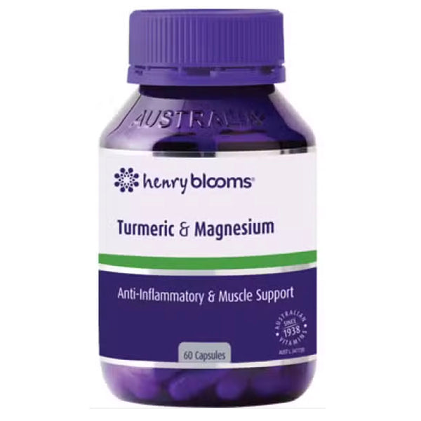 Henry Blooms Turmeric and Magnesium 60 vegetarian Capsules