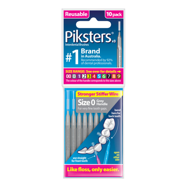 Piksters® Interdental Brushes Grey Size 0 10 Pack