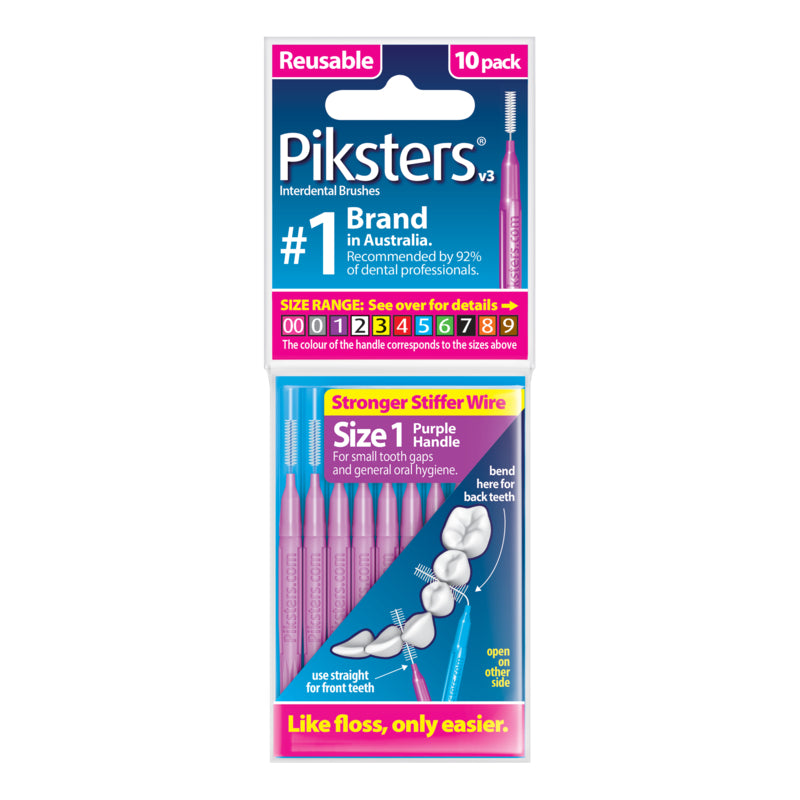 Piksters® Interdental Brushes Purple Size 1 10 Pack