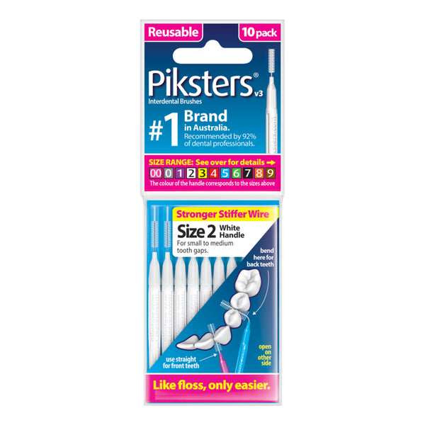 Piksters® Interdental Brushes White Size 2 10 Pack