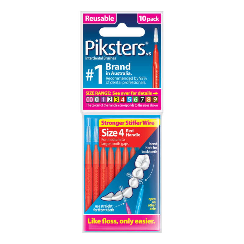 Piksters® Interdental Brushes Red Size 4 10 Pack