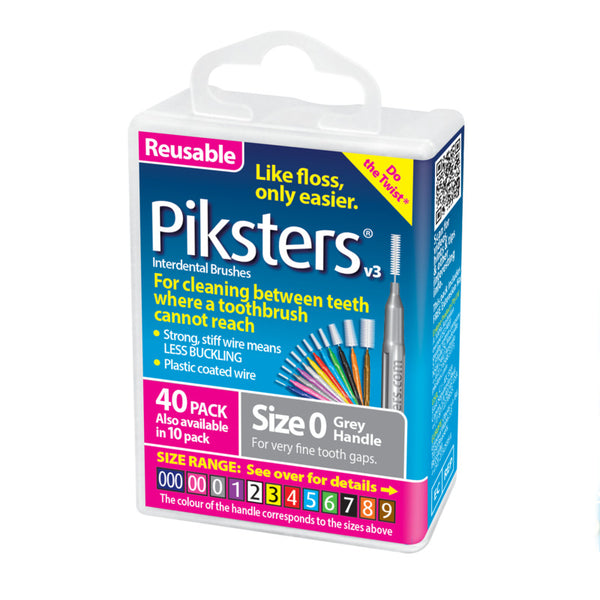 Piksters® Interdental Brushes Grey Size 0 40 Pack