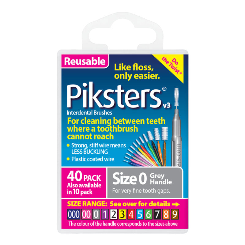 Piksters® Interdental Brushes Grey Size 0 40 Pack