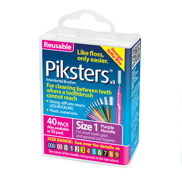 Piksters® Interdental Brushes Purple Size 1 40 Pack