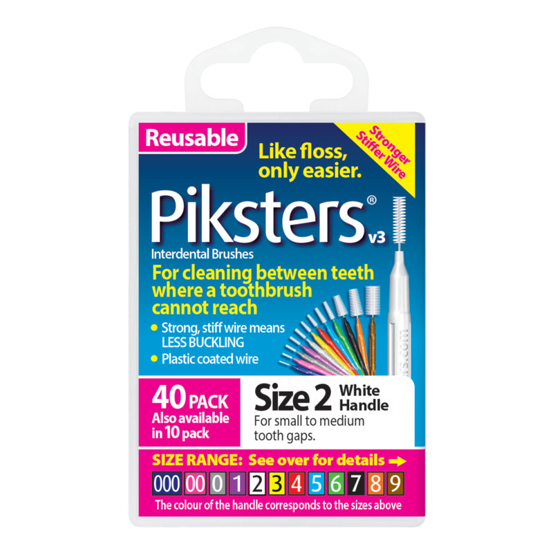 Piksters® Interdental Brushes White Size 2 40 Pack