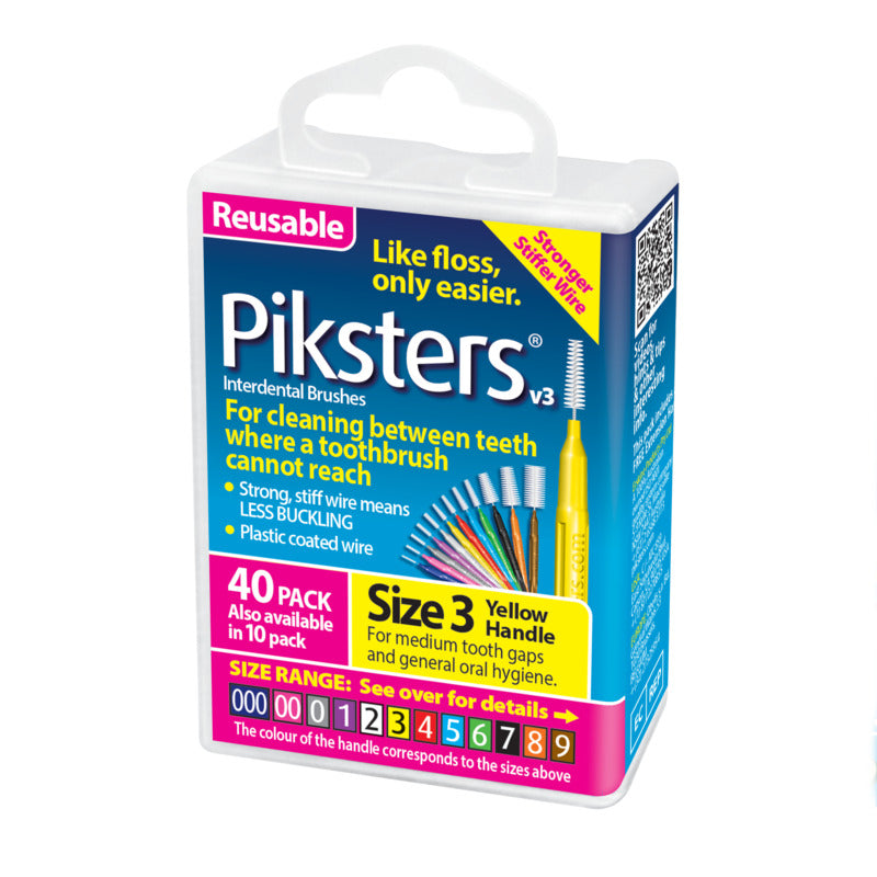 Piksters® Interdental Brushes Yellow Size 3 40 Pack