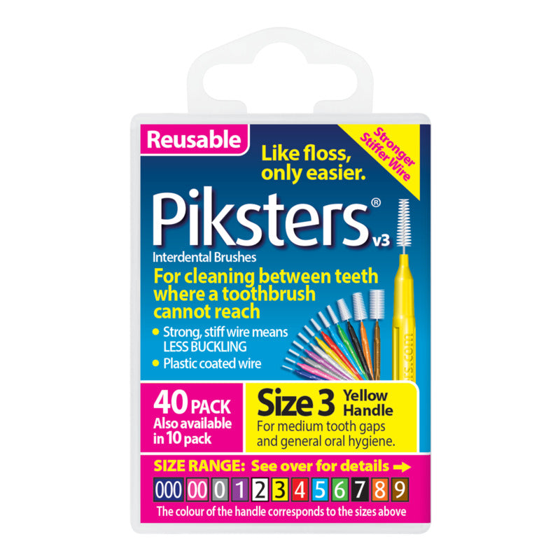 Piksters® Interdental Brushes Yellow Size 3 40 Pack