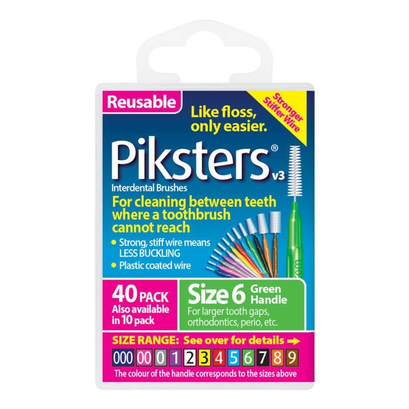 Piksters® Interdental Brushes Green Size 6 40 Pack