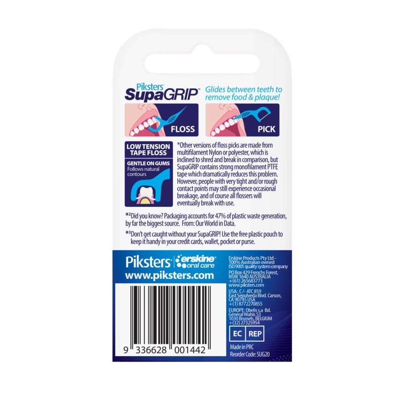 Piksters® SupaGRIP™ Floss Picks 20 Pack