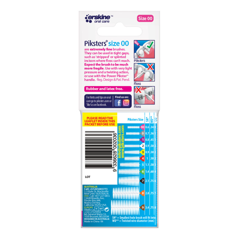 Piksters® Interdental Brushes Pink Size 00 10 Pack