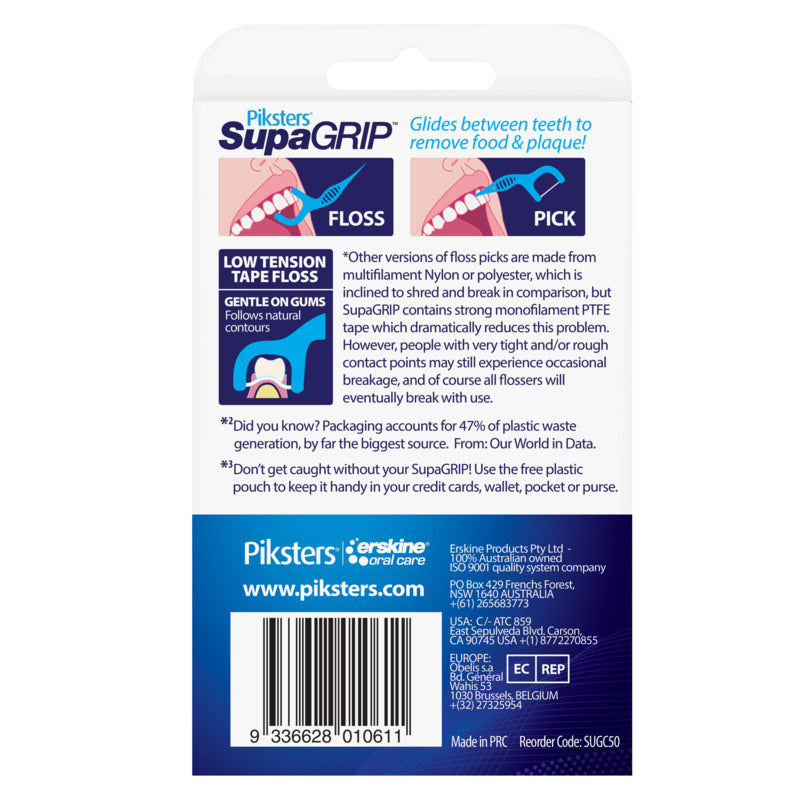 Piksters® SupaGRIP™ Floss Picks 50 Pack